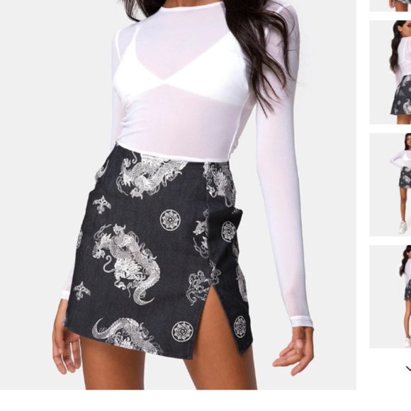Pelmet Skirt in Dragon Black by Motel Rocks - Picture 1 of 4